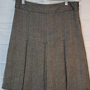 Banana Republic Wool Y2K Herringbone Pleated Skirt Women's Size 6 Lined